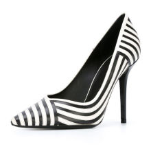 Usine pas cher prix mode noir et blanc chaussures à talons lady